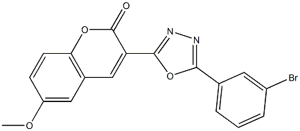 3-[5-(3-bromophenyl)-1,3,4-oxadiazol-2-yl]-6-methoxy-2H-chromen-2-one 结构式