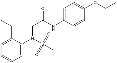 N-(4-ethoxyphenyl)-2-[2-ethyl(methylsulfonyl)anilino]acetamide 结构式