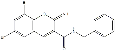 N-benzyl-6,8-dibromo-2-imino-2H-chromene-3-carboxamide 结构式