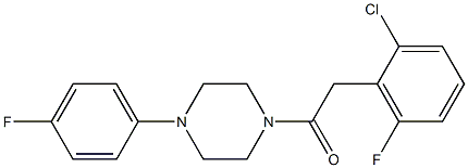 1-[(2-chloro-6-fluorophenyl)acetyl]-4-(4-fluorophenyl)piperazine 结构式