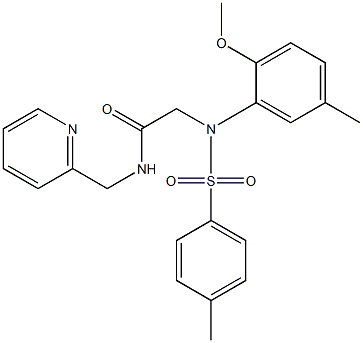 2-{2-methoxy-5-methyl[(4-methylphenyl)sulfonyl]anilino}-N-(2-pyridinylmethyl)acetamide 结构式