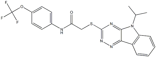 2-[(5-isopropyl-5H-[1,2,4]triazino[5,6-b]indol-3-yl)sulfanyl]-N-[4-(trifluoromethoxy)phenyl]acetamide 结构式