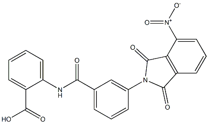 2-[(3-{4-nitro-1,3-dioxo-1,3-dihydro-2H-isoindol-2-yl}benzoyl)amino]benzoic acid 结构式