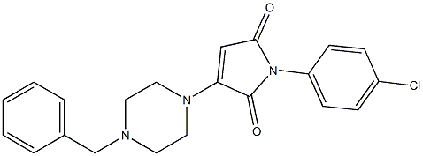 3-(4-benzyl-1-piperazinyl)-1-(4-chlorophenyl)-1H-pyrrole-2,5-dione 结构式