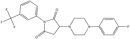 3-[4-(4-fluorophenyl)-1-piperazinyl]-1-[3-(trifluoromethyl)phenyl]-2,5-pyrrolidinedione 结构式