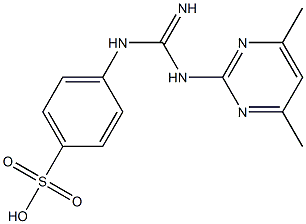 4-{[[(4,6-dimethyl-2-pyrimidinyl)amino](imino)methyl]amino}benzenesulfonic acid 结构式