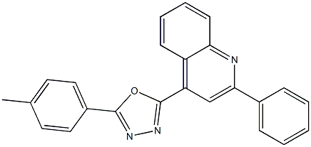 4-[5-(4-methylphenyl)-1,3,4-oxadiazol-2-yl]-2-phenylquinoline 结构式