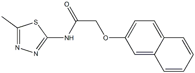 N-(5-methyl-1,3,4-thiadiazol-2-yl)-2-(2-naphthyloxy)acetamide 结构式