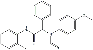 N-(2,6-dimethylphenyl)-2-(formyl-4-methoxyanilino)-2-phenylacetamide 结构式