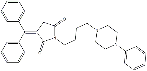 3-(diphenylmethylene)-1-[4-(4-phenyl-1-piperazinyl)butyl]-2,5-pyrrolidinedione 结构式