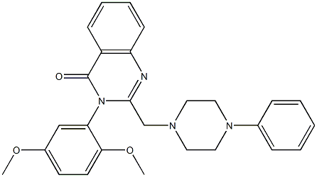 3-(2,5-dimethoxyphenyl)-2-[(4-phenyl-1-piperazinyl)methyl]-4(3H)-quinazolinone 结构式