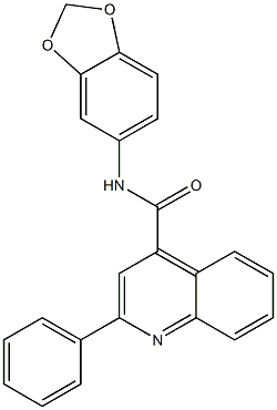 N-(1,3-benzodioxol-5-yl)-2-phenyl-4-quinolinecarboxamide 结构式