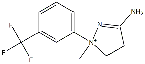 3-amino-1-methyl-1-[3-(trifluoromethyl)phenyl]-4,5-dihydro-1H-pyrazol-1-ium 结构式