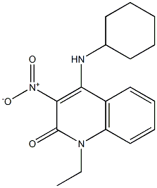 4-(cyclohexylamino)-1-ethyl-3-nitro-2(1H)-quinolinone 结构式