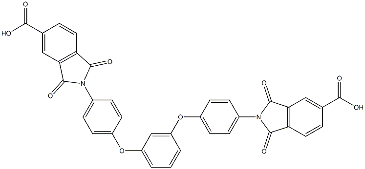 2-(4-{3-[4-(5-carboxy-1,3-dioxo-1,3-dihydro-2H-isoindol-2-yl)phenoxy]phenoxy}phenyl)-1,3-dioxo-5-isoindolinecarboxylic acid 结构式