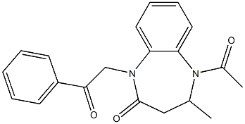 5-acetyl-4-methyl-1-(2-oxo-2-phenylethyl)-1,3,4,5-tetrahydro-2H-1,5-benzodiazepin-2-one 结构式