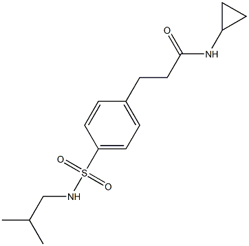 N-cyclopropyl-3-{4-[(isobutylamino)sulfonyl]phenyl}propanamide 结构式