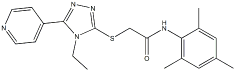 2-[(4-ethyl-5-pyridin-4-yl-4H-1,2,4-triazol-3-yl)sulfanyl]-N-(2,4,6-trimethylphenyl)acetamide 结构式