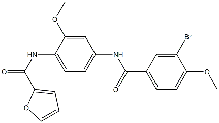 N-{4-[(3-bromo-4-methoxybenzoyl)amino]-2-methoxyphenyl}-2-furamide 结构式