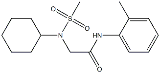 2-[cyclohexyl(methylsulfonyl)amino]-N-(2-methylphenyl)acetamide 结构式