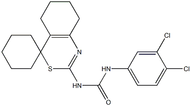 N-(3,4-dichlorophenyl)-N'-(5,6,7,8-tetrahydrospiro[4H-3,1-benzothiazine-4,1'-cyclohexane]-2-yl)urea 结构式