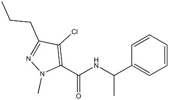 4-chloro-1-methyl-N-(1-phenylethyl)-3-propyl-1H-pyrazole-5-carboxamide 结构式