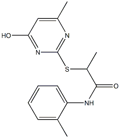 2-[(4-hydroxy-6-methylpyrimidin-2-yl)sulfanyl]-N-(2-methylphenyl)propanamide 结构式