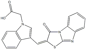 {3-[(3-oxo[1,3]thiazolo[3,2-a]benzimidazol-2(3H)-ylidene)methyl]-1H-indol-1-yl}acetic acid 结构式