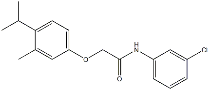 N-(3-chlorophenyl)-2-(4-isopropyl-3-methylphenoxy)acetamide 结构式