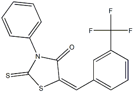 3-phenyl-2-thioxo-5-[3-(trifluoromethyl)benzylidene]-1,3-thiazolidin-4-one 结构式