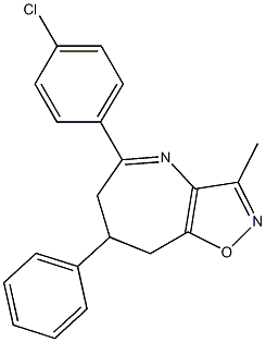 5-(4-chlorophenyl)-3-methyl-7-phenyl-7,8-dihydro-6H-isoxazolo[4,5-b]azepine 结构式