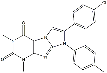 7-(4-chlorophenyl)-1,3-dimethyl-8-(4-methylphenyl)-1H-imidazo[2,1-f]purine-2,4(3H,8H)-dione 结构式