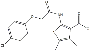 methyl 2-{[(4-chlorophenoxy)acetyl]amino}-4,5-dimethyl-3-thiophenecarboxylate 结构式