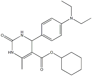 cyclohexyl 4-[4-(diethylamino)phenyl]-6-methyl-2-oxo-1,2,3,4-tetrahydro-5-pyrimidinecarboxylate 结构式