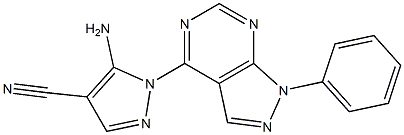 5-amino-1-(1-phenyl-1H-pyrazolo[3,4-d]pyrimidin-4-yl)-1H-pyrazole-4-carbonitrile 结构式