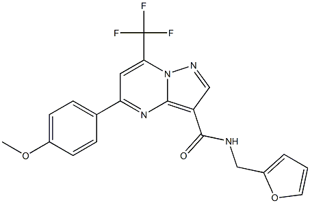 N-(2-furylmethyl)-5-(4-methoxyphenyl)-7-(trifluoromethyl)pyrazolo[1,5-a]pyrimidine-3-carboxamide 结构式