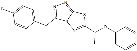 1-[3-(4-fluorobenzyl)[1,2,4]triazolo[3,4-b][1,3,4]thiadiazol-6-yl]ethyl phenyl ether 结构式