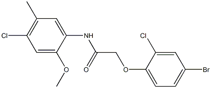 2-(4-bromo-2-chlorophenoxy)-N-(4-chloro-2-methoxy-5-methylphenyl)acetamide 结构式
