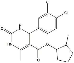 2-methylcyclopentyl 4-(3,4-dichlorophenyl)-6-methyl-2-oxo-1,2,3,4-tetrahydropyrimidine-5-carboxylate 结构式