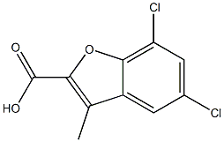 5,7-dichloro-3-methyl-1-benzofuran-2-carboxylic acid 结构式