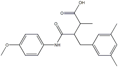 3-(3,5-dimethylbenzyl)-4-(4-methoxyanilino)-2-methyl-4-oxobutanoic acid 结构式