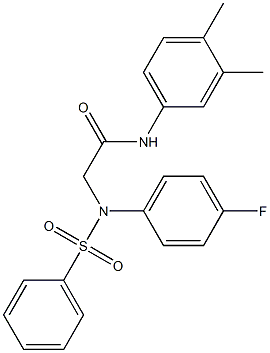 N-(3,4-dimethylphenyl)-2-[(4-fluorophenyl)(phenylsulfonyl)amino]acetamide 结构式