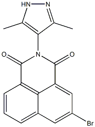 5-bromo-2-(3,5-dimethyl-1H-pyrazol-4-yl)-1H-benzo[de]isoquinoline-1,3(2H)-dione 结构式