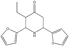 3-ethyl-2,6-di(2-furyl)-4-piperidinone 结构式