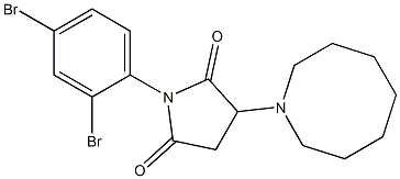 3-(1-azocanyl)-1-(2,4-dibromophenyl)-2,5-pyrrolidinedione 结构式