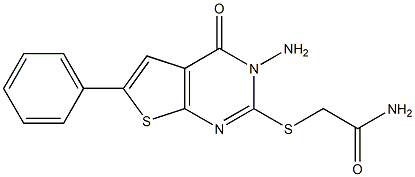 2-[(3-amino-4-oxo-6-phenyl-3,4-dihydrothieno[2,3-d]pyrimidin-2-yl)sulfanyl]acetamide 结构式