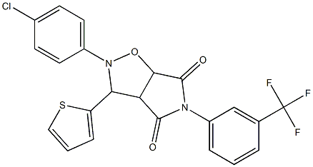 2-(4-chlorophenyl)-3-(2-thienyl)-5-[3-(trifluoromethyl)phenyl]dihydro-2H-pyrrolo[3,4-d]isoxazole-4,6(3H,5H)-dione 结构式