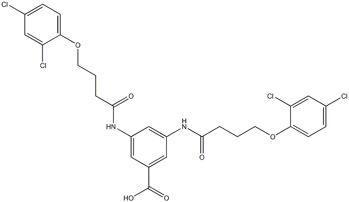 3,5-bis{[4-(2,4-dichlorophenoxy)butanoyl]amino}benzoic acid 结构式