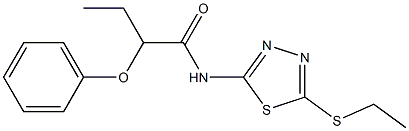 N-[5-(ethylsulfanyl)-1,3,4-thiadiazol-2-yl]-2-phenoxybutanamide 结构式