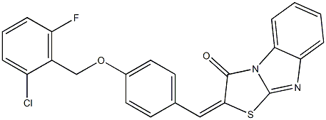 2-{4-[(2-chloro-6-fluorobenzyl)oxy]benzylidene}[1,3]thiazolo[3,2-a]benzimidazol-3(2H)-one 结构式